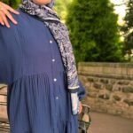 Organik Müslin Oversize (Bol) Büzgülü Elbise Lacivert - Görsel 4