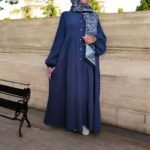 Organik Müslin Oversize (Bol) Büzgülü Elbise Lacivert - Görsel 8